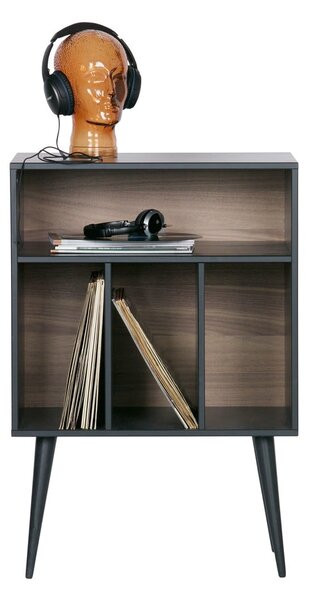 Czarno-naturalna szafka na gramofon z litego drewna sosnowego 60x83 cm James – WOOOD