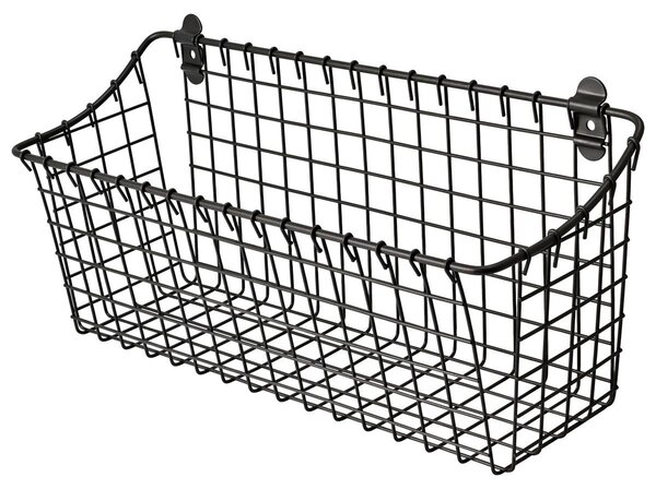 Półka na przyprawy ścienna - Organizer na przyprawy kuchenny - 40 x 14 x 18,5 cm - Żelazo - Szary emaliowany