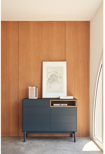 Ciemnoszara niska komoda 120x90 cm Corvo – Teulat