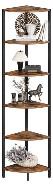Narożna półka regałowa - 6 poziomów - 31 x 31 x 160 cm - Nośność 30 kg - Metalowa konstrukcja