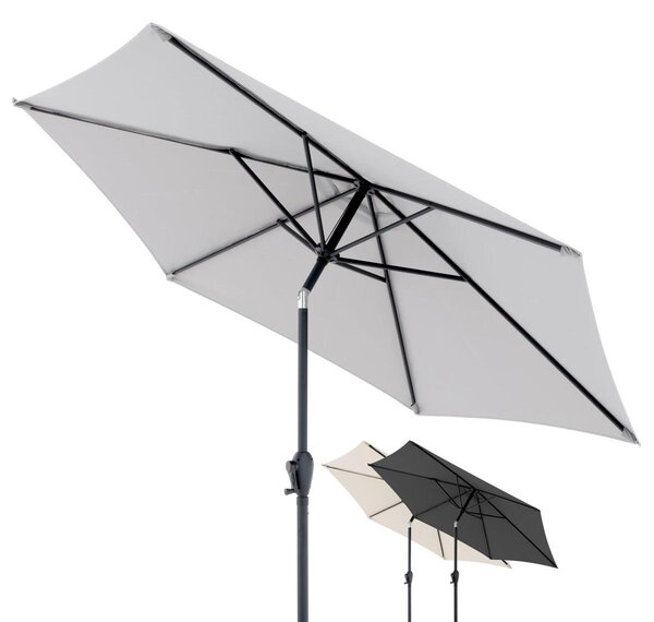 Parasol ogrodowy - Okrągła - Stal - 250 cm - Jasnoszary