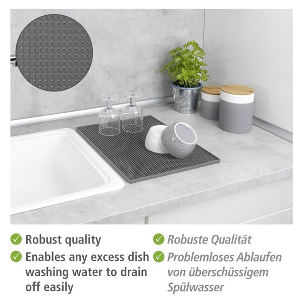 Szara gumowa podkładka do naczyń 40x30 cm Maxi – Wenko
