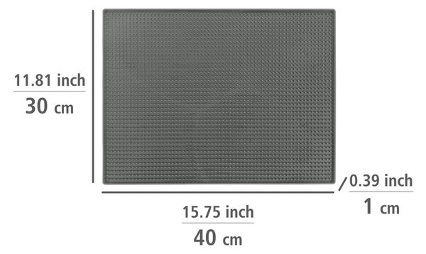 Szara gumowa podkładka do naczyń 40x30 cm Maxi – Wenko