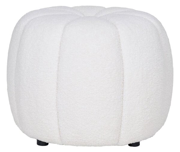 Biały puf z materiału bouclé Paisley – House Nordic