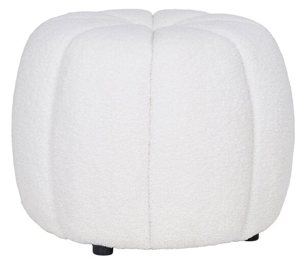 Biały puf z materiału bouclé Paisley – House Nordic