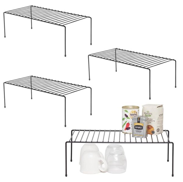 Organizer do szafki kuchennej - Zestaw 4 sztuk - Czarny - 43 x 21 x 14,7 cm