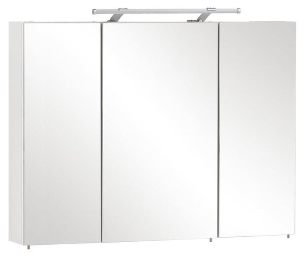 Szafka łazienkowa z lustrem - Z oświetleniem LED - 3 drzwi - 6 szklanych półek - 100 x 16 x 71 cm - Biała