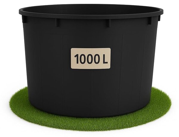 Zbiornik na deszczówkę 1000 litrów - Czarny plastik - UV-odporny - Solidny - XXL