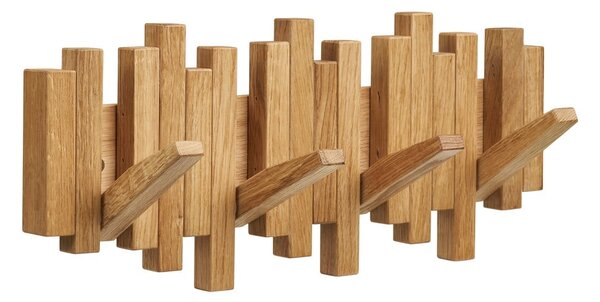 Wieszak ścienny z litego drewna dębowego w naturalnym kolorze 3 cm Caltra – House Nordic