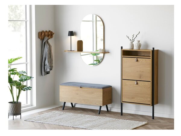 Uchylna szafka na buty w dekorze dębu w naturalnym kolorze 62x118x26 cm Barco – House Nordic