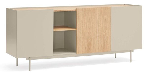 Beżowo-naturalna niska komoda w dekorze dębu 180x78 cm Otto – Teulat