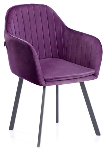 Fioletowe aksamitne krzesło do jadalni TRENTO