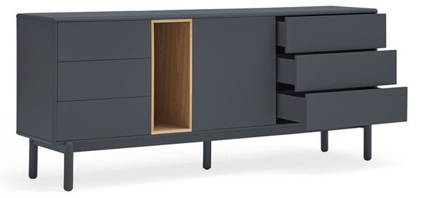 Ciemnoszara wysoka komoda 180x76 cm Corvo – Teulat