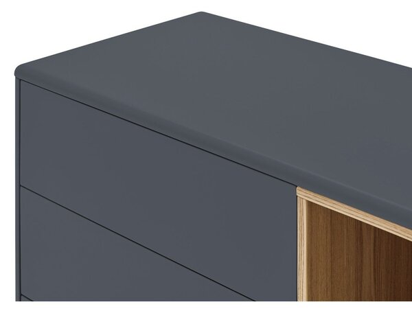 Ciemnoszara wysoka komoda 180x76 cm Corvo – Teulat