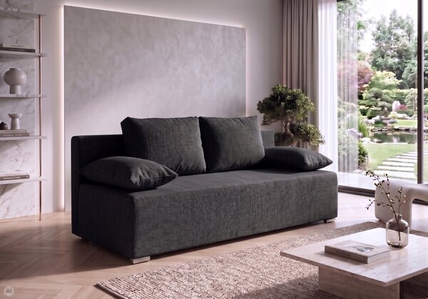 Kanapa sofa rozkładana z funkcją spania Lunera 2 strukturalna Grafitowa