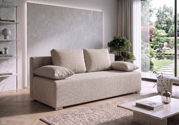 Kanapa sofa rozkładana z funkcją spania Lunera 2 strukturalna Beżowa