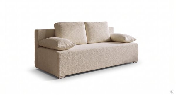 Kanapa sofa rozkładana z funkcją spania Lunera 2 boucle baranek Beżowa