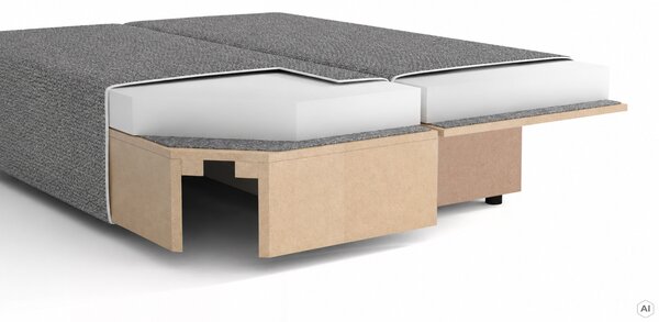 Kanapa sofa rozkładana z funkcją spania Lunera 2 boucle baranek Grafitowa