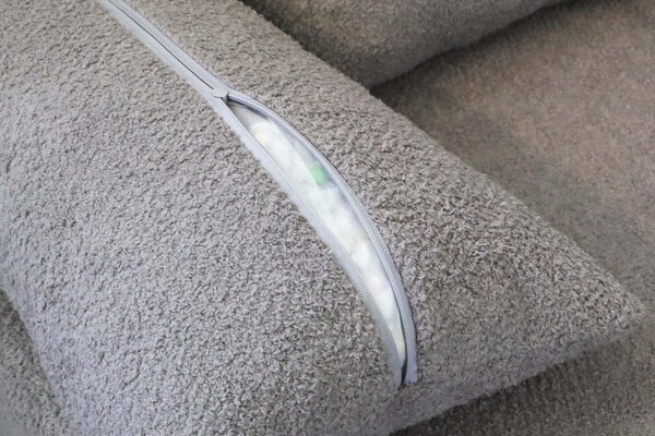 Kanapa sofa rozkładana z funkcją spania Lunera 2 boucle baranek Grafitowa