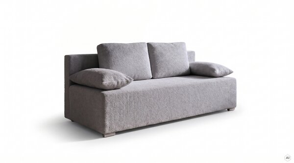 Kanapa sofa rozkładana z funkcją spania Lunera 2 boucle baranek Szara