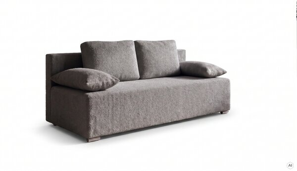 Kanapa sofa rozkładana z funkcją spania Lunera 2 boucle baranek Grafitowa