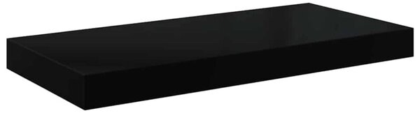 Półka ścienna, wysoki połysk, czarna, 50x23x3,8 cm, mdf