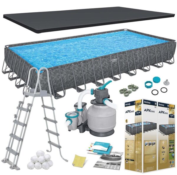 Basen stelażowy Bestway 561KJ ogrodowy całoroczny 956x488x132cm APX zestaw 11w1