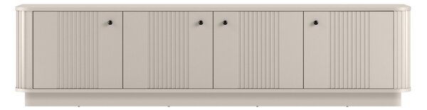 Szafka RTV Vesper 4D 187 cm na cokole - kaszmir / czarne uchwyty