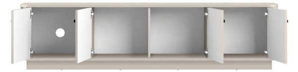 Szafka RTV Vesper 4D 187 cm na cokole - kaszmir / czarne uchwyty