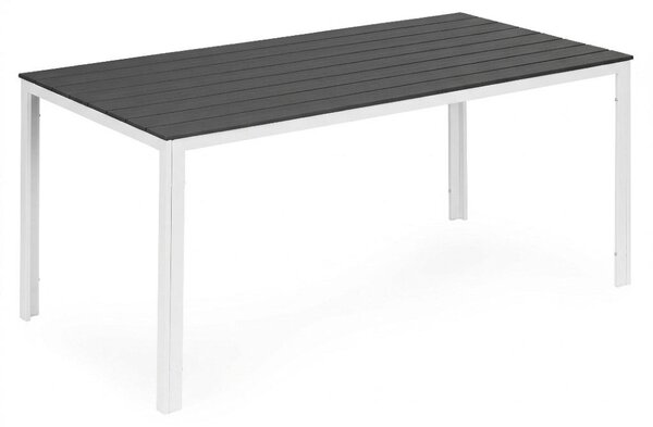 Stó ogrodowy 6-osobowy 156x78 cm polywood meble na taras szare biae MultiGarden