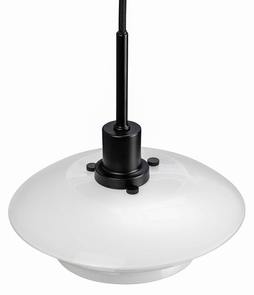 Dyberg Larsen Lampa wisząca szklana DL20, możliwość ściemniania, biały / opal, salon / jadalnia, szkło, skandynawski