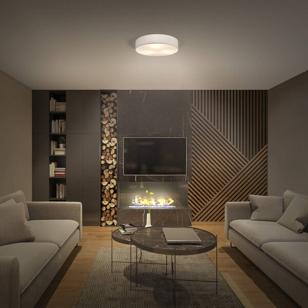 LEDVANCE Lampa sufitowa Orbis Paris, możliwość ściemniania, kremowy / amber, salon / jadalnia, tkanina / materiał / jedwab