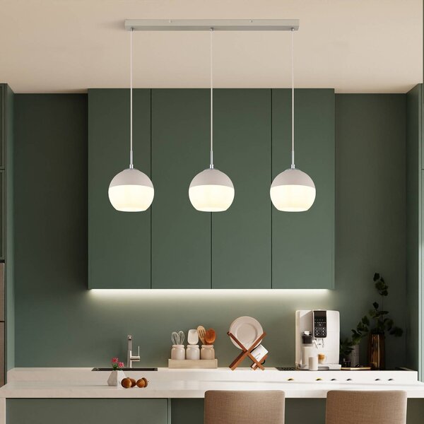 Globo Lampa wisząca Ragusa, możliwość ściemniania, biały / opal, salon / jadalnia, metal