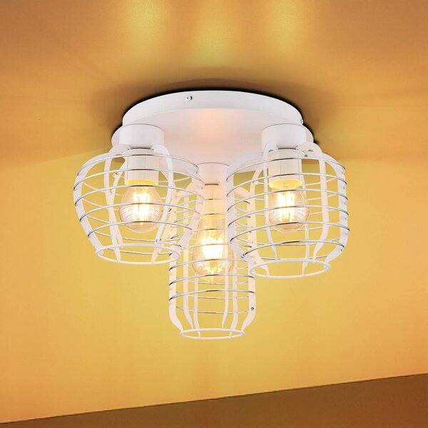 Globo Lampa sufitowa Nesa, możliwość ściemniania, biały / opal, salon / jadalnia, metal