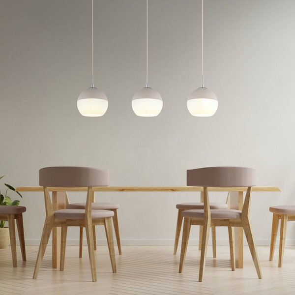 Globo Lampa wisząca Ragusa, możliwość ściemniania, biały / opal, salon / jadalnia, metal