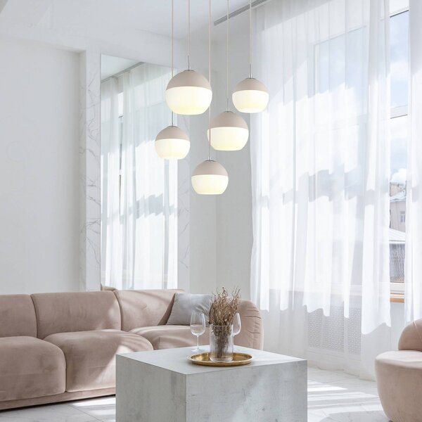 Globo Lampa wisząca Ragusa, możliwość ściemniania, biały / opal, salon / jadalnia, metal