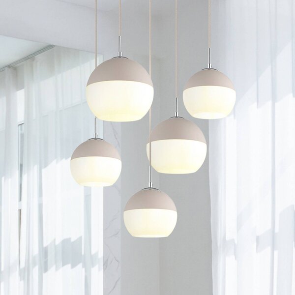 Globo Lampa wisząca Ragusa, możliwość ściemniania, biały / opal, salon / jadalnia, metal