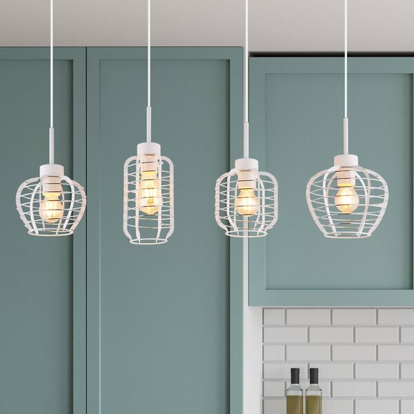 Globo Lampa wisząca Nesa, możliwość ściemniania, biały / opal, salon / jadalnia, metal