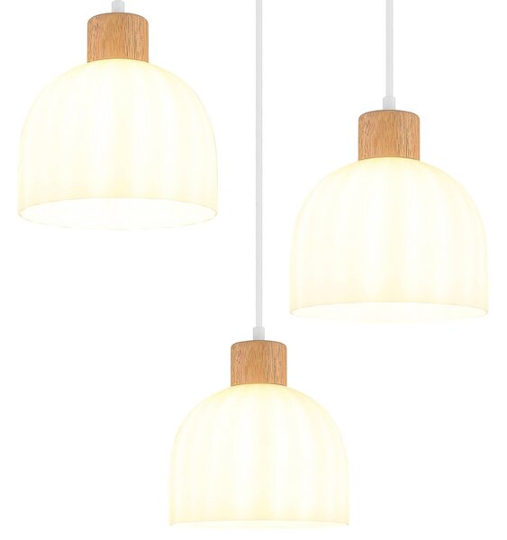 Globo Lampa wisząca Swanson, możliwość ściemniania, biały / opal, salon / jadalnia, szkło