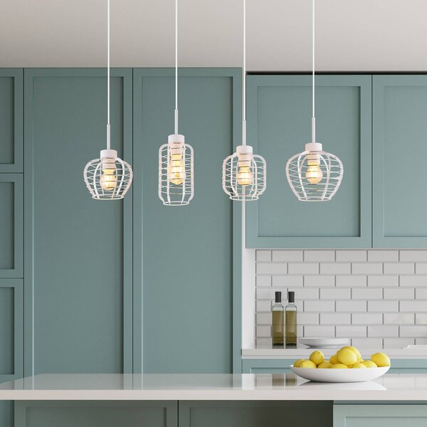 Globo Lampa wisząca Nesa, możliwość ściemniania, biały / opal, salon / jadalnia, metal
