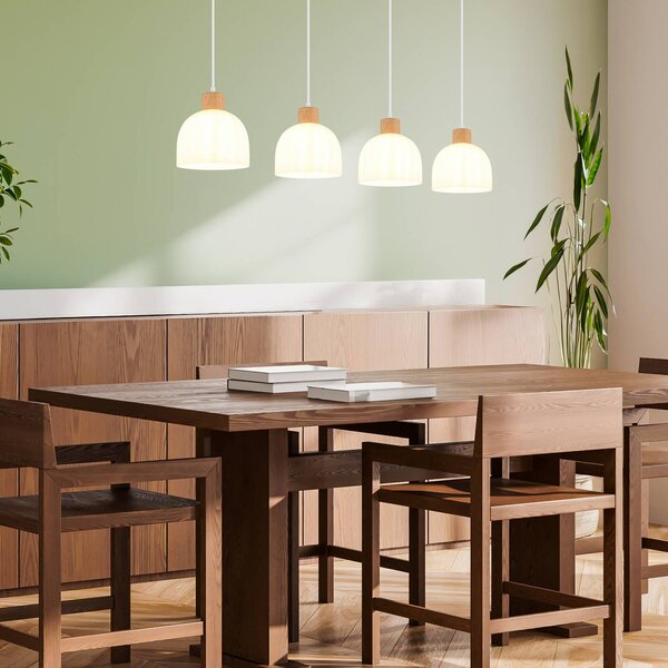 Globo Lampa wisząca Swanson, możliwość ściemniania, biały / opal, salon / jadalnia, szkło