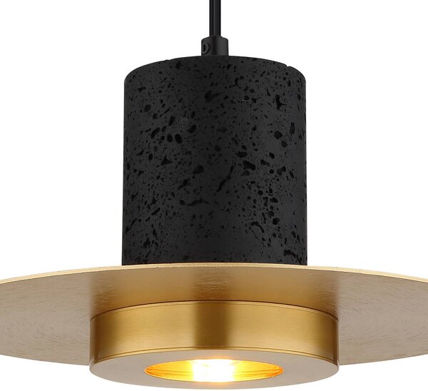 Globo Lampa wisząca Shanna, możliwość ściemniania, czarny, salon / jadalnia, kamień