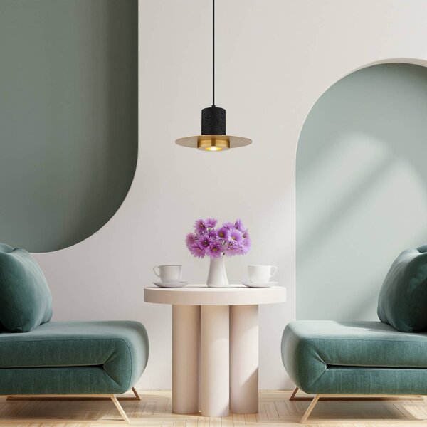 Globo Lampa wisząca Shanna, możliwość ściemniania, czarny, salon / jadalnia, kamień
