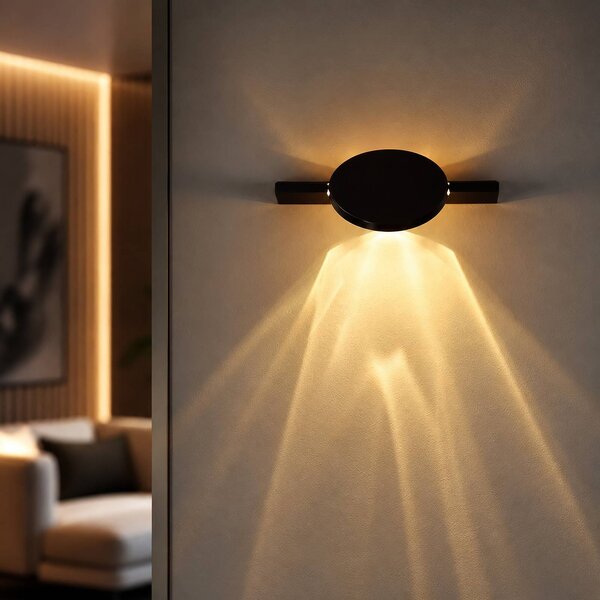 Globo Kinkiet LED Jasper, czarny, salon / jadalnia, metal, nowoczesny