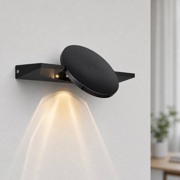 Globo Kinkiet LED Jasper, czarny, salon / jadalnia, metal, nowoczesny