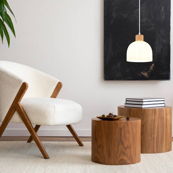 Globo Lampa wisząca Swanson, możliwość ściemniania, biały / opal, salon / jadalnia, szkło