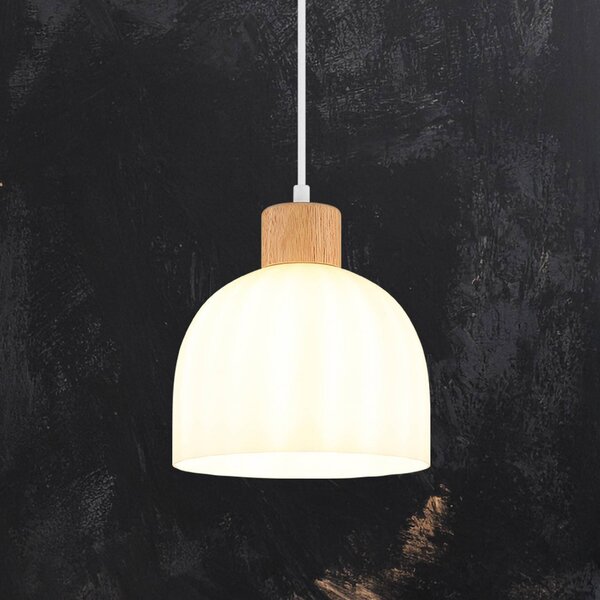 Globo Lampa wisząca Swanson, możliwość ściemniania, biały / opal, salon / jadalnia, szkło