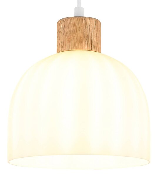 Globo Lampa wisząca Swanson, możliwość ściemniania, biały / opal, salon / jadalnia, szkło