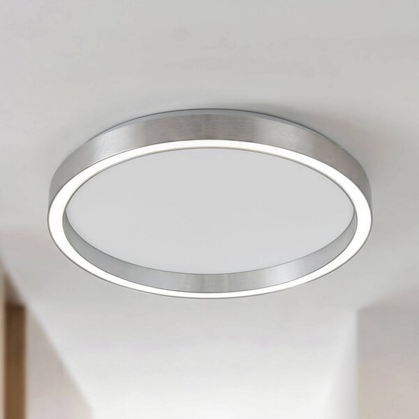 Lampa sufitowa Rotundo Lucande, możliwość ściemniania, aluminiowy / szary / cynkowy, salon / jadalnia, tworzywo sztuczne, nowoczesny