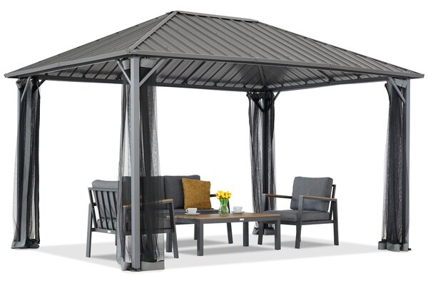 Altana ogrodowa Itaka 3x6 z moskitierą antracyt Garden Point